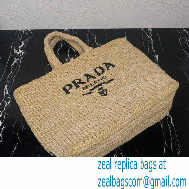 Prada Large raffia tote bag 1BG392 Beige 2022