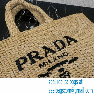 Prada Large raffia tote bag 1BG392 Beige 2022