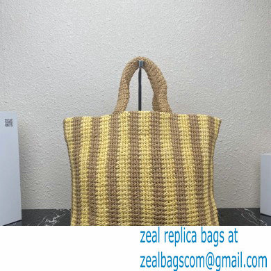 Prada Large raffia tote bag 1BG392 Yellow/Beige 2022