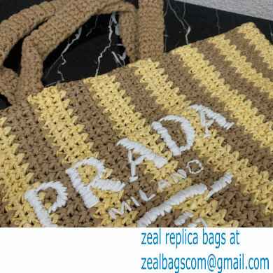 Prada Large raffia tote bag 1BG392 Yellow/Beige 2022