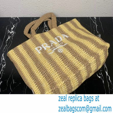 Prada Large raffia tote bag 1BG392 Yellow/Beige 2022