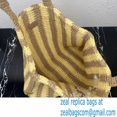 Prada Large raffia tote bag 1BG392 Yellow/Beige 2022