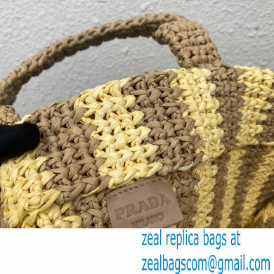 Prada Large raffia tote bag 1BG392 Yellow/Beige 2022