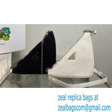 Prada Leather two triangles bag 1BC176 Black/White 2022