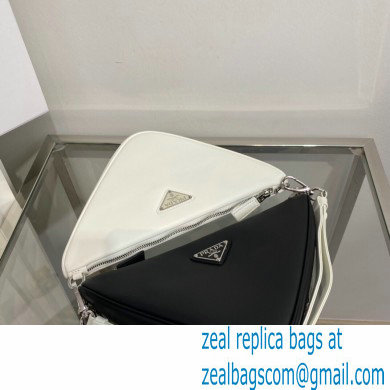 Prada Leather two triangles bag 1BC176 Black/White 2022
