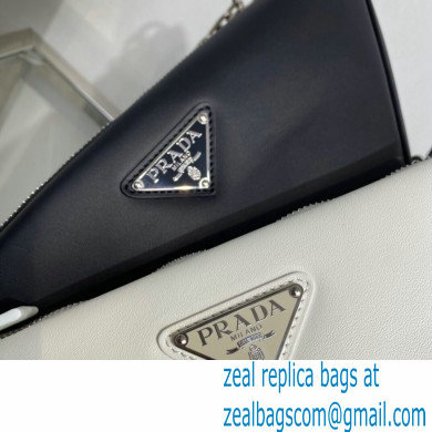 Prada Leather two triangles bag 1BC176 Black/White 2022