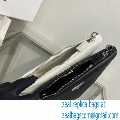 Prada Leather two triangles bag 1BC176 Black/White 2022
