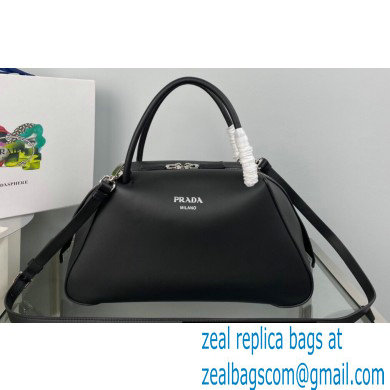 Prada Medium brushed leather handbag 1BA365 Black 2022