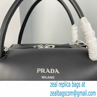 Prada Medium brushed leather handbag 1BA365 Black 2022