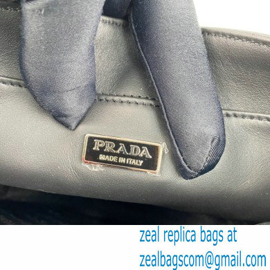 Prada Mini brushed-leather bucket bag 1BE059 Black 2022 - Click Image to Close