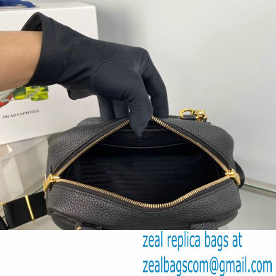 Prada Perforated logo Leather Handbag 1BH078 Black 2022