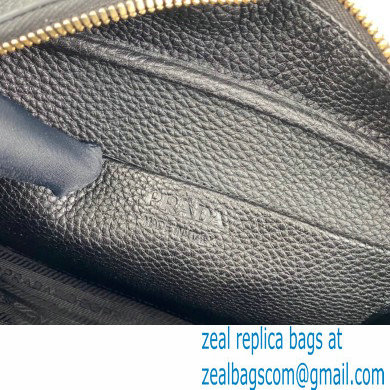 Prada Perforated logo Leather Handbag 1BH078 Black 2022 - Click Image to Close