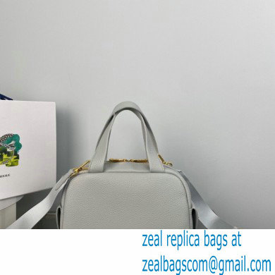 Prada Perforated logo Leather Handbag 1BH078 Gray 2022 - Click Image to Close