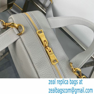 Prada Perforated logo Leather Handbag 1BH078 Gray 2022 - Click Image to Close