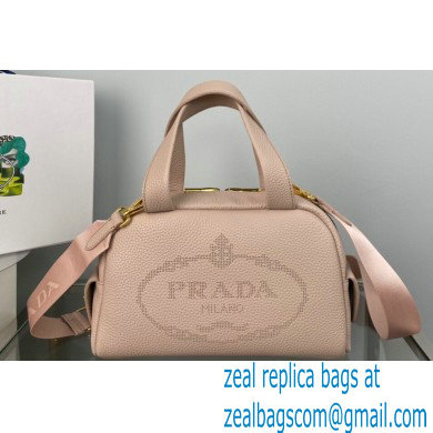 Prada Perforated logo Leather Handbag 1BH078 Nude Pink 2022