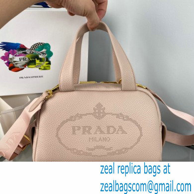 Prada Perforated logo Leather Handbag 1BH078 Nude Pink 2022