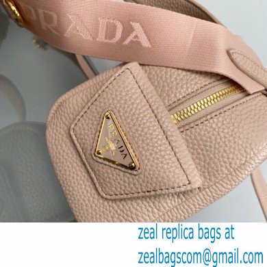 Prada Perforated logo Leather Handbag 1BH078 Nude Pink 2022 - Click Image to Close