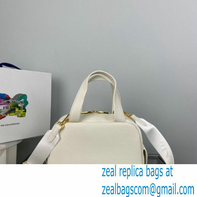 Prada Perforated logo Leather Handbag 1BH078 White 2022 - Click Image to Close