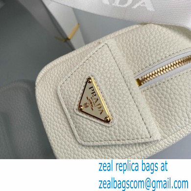 Prada Perforated logo Leather Handbag 1BH078 White 2022 - Click Image to Close