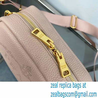 Prada Perforated logo Leather shoulder bag 1BH187 Nude Pink 2022