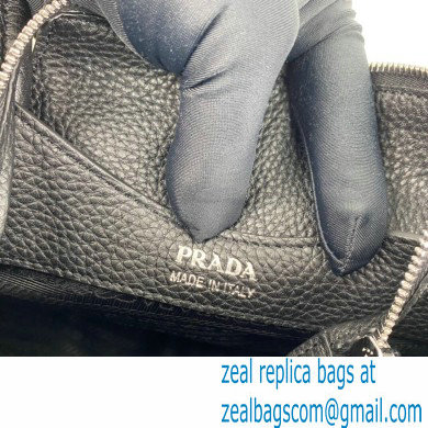 Prada Small Leather HandBag with shoulder strap 1BC145 Black 2022
