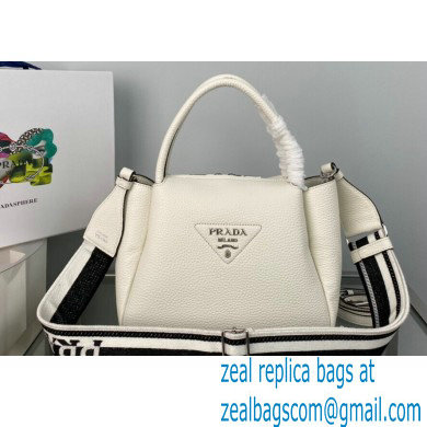 Prada Small Leather HandBag with shoulder strap 1BC145 White 2022