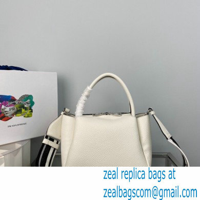 Prada Small Leather HandBag with shoulder strap 1BC145 White 2022