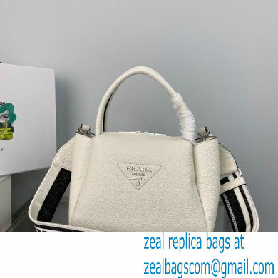 Prada Small Leather HandBag with shoulder strap 1BC145 White 2022