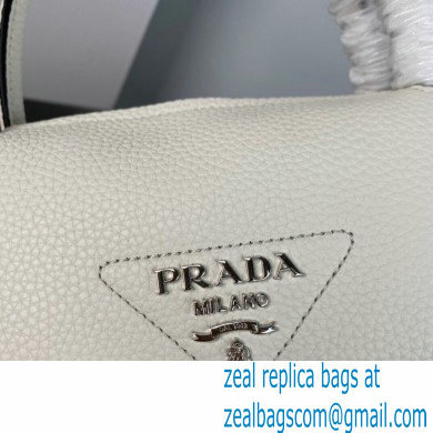 Prada Small Leather HandBag with shoulder strap 1BC145 White 2022