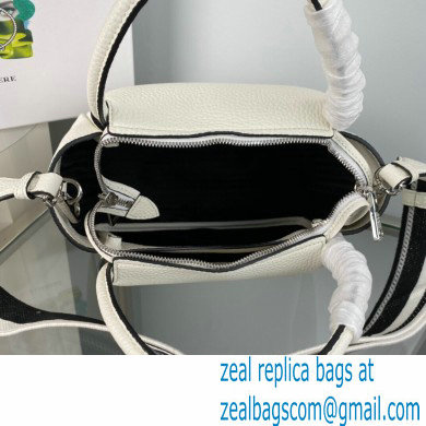 Prada Small Leather HandBag with shoulder strap 1BC145 White 2022