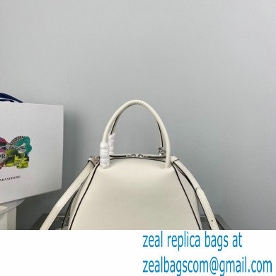 Prada Small brushed leather handbag 1BA366 White 2022