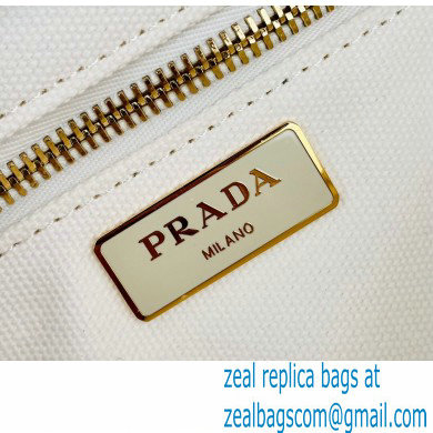 Prada Wicker and canvas tote bag 1BG835 White 2022