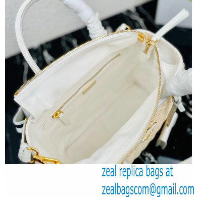 Prada Wicker and canvas tote bag 1BG835 White 2022
