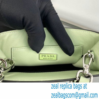 Prada embossed triangle logo Leather handbag 1BA333 Light Green 2022