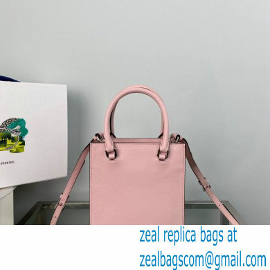 Prada embossed triangle logo Leather handbag 1BA333 Pink 2022 - Click Image to Close