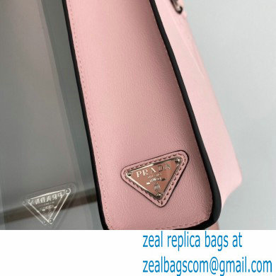 Prada embossed triangle logo Leather handbag 1BA333 Pink 2022