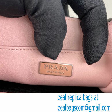 Prada embossed triangle logo Leather handbag 1BA333 Pink 2022 - Click Image to Close