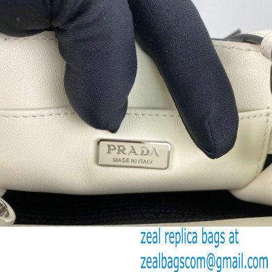 Prada embossed triangle logo Leather handbag 1BA333 White 2022