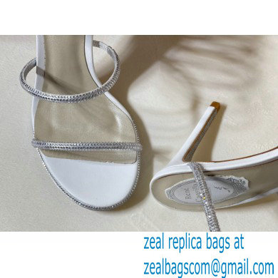 Rene Caovilla SUPERCLEO stiletto heel 9.5cm Jewel Sandals White 2022 - Click Image to Close
