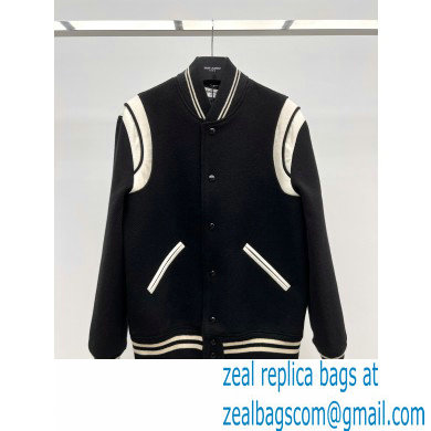 SAINT LAURENT TEDDY JACKET IN WOOL black 2022 - Click Image to Close