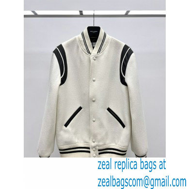 SAINT LAURENT TEDDY JACKET IN WOOL white 2022