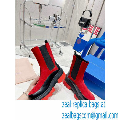 Stuart Weitzman Norah Chelsea Booties Red 2022