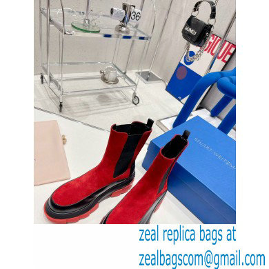 Stuart Weitzman Norah Chelsea Booties Red 2022