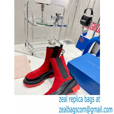 Stuart Weitzman Norah Chelsea Booties Red 2022