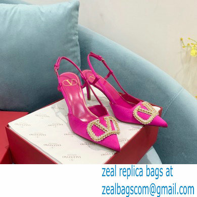 VALENTINO VLOGO SIGNATURE SATIN SLINGBACK PUMPS 80MM ROSE VIOLET 2022