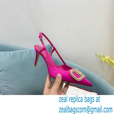 VALENTINO VLOGO SIGNATURE SATIN SLINGBACK PUMPS 80MM ROSE VIOLET 2022