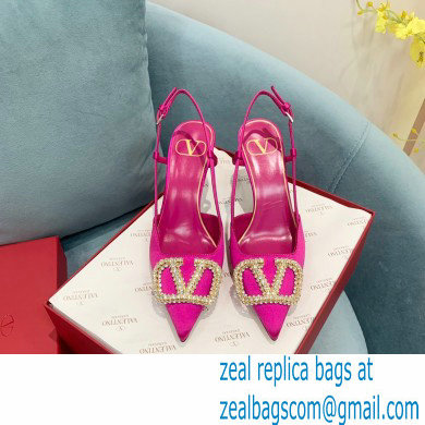 VALENTINO VLOGO SIGNATURE SATIN SLINGBACK PUMPS 80MM ROSE VIOLET 2022