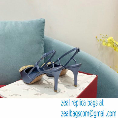 VALENTINO VLOGO SIGNATURE SATIN SLINGBACK PUMPS 80MM blue 2022