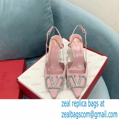 VALENTINO VLOGO SIGNATURE SATIN SLINGBACK PUMPS 80MM pink 2022