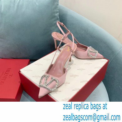 VALENTINO VLOGO SIGNATURE SATIN SLINGBACK PUMPS 80MM pink 2022